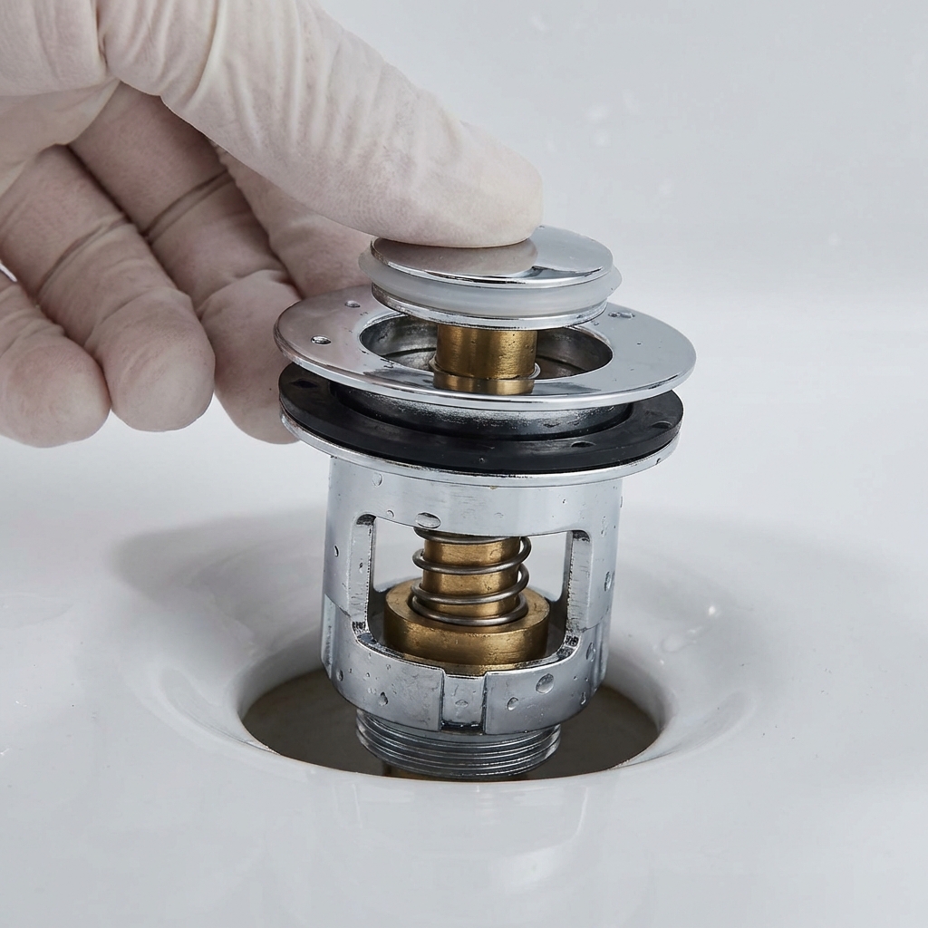 Instalação de ralo e válvula de pia