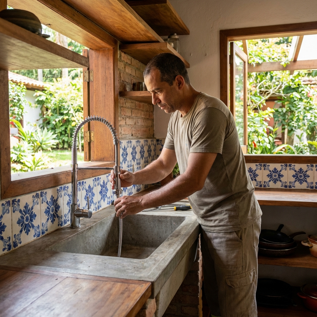 Troca de torneiras e flexíveis